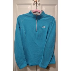 North Face Blue Fleece Pullover 1/4 Zip Women's Large